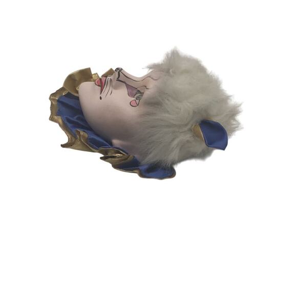 Vintage Porcelain Mardi Gras Jester Cat Mask Wall Art Decor - Picture 2 of 5